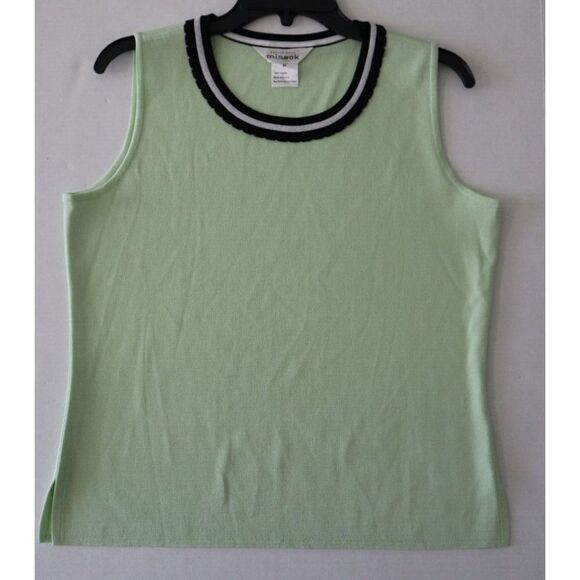 Exclusively Misook Women's Sz M Green Sleeveless Acrylic Tank Top - Picture 1 of 5